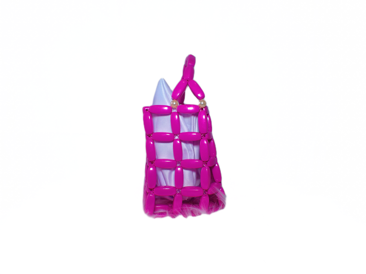 Pink Lattice Tote Summer Handbag