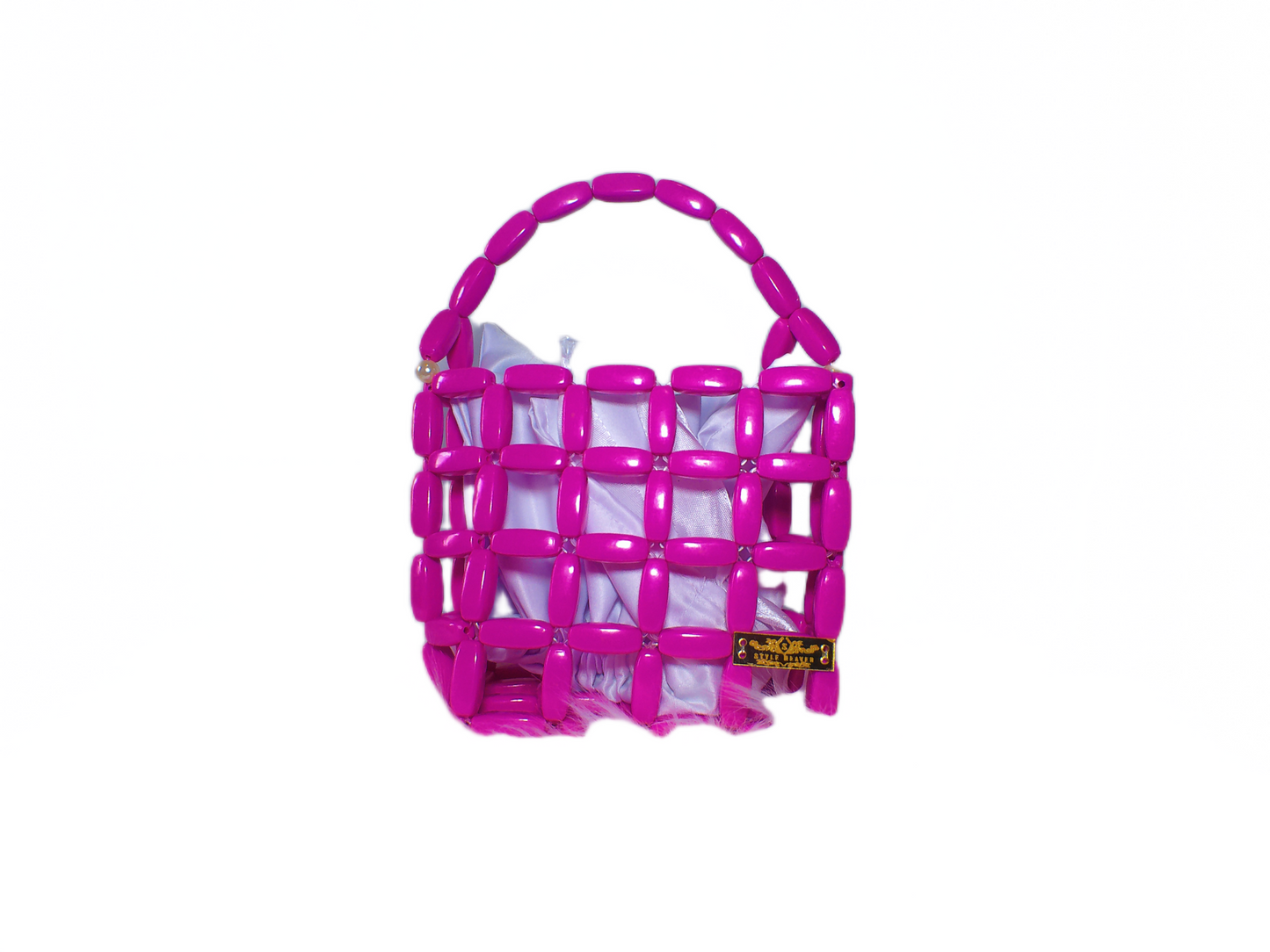 Pink Lattice Tote Summer Handbag