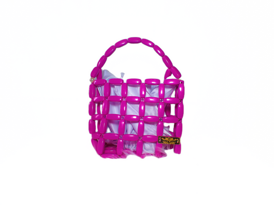 Pink Lattice Tote Summer Handbag