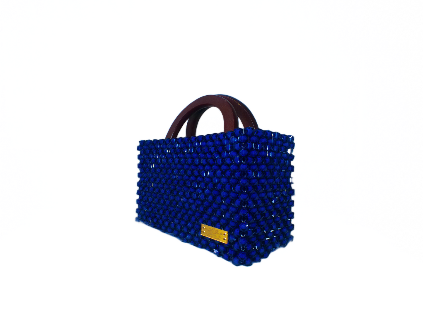 Blue Beaded Tote – Handcrafted Summer Handbag