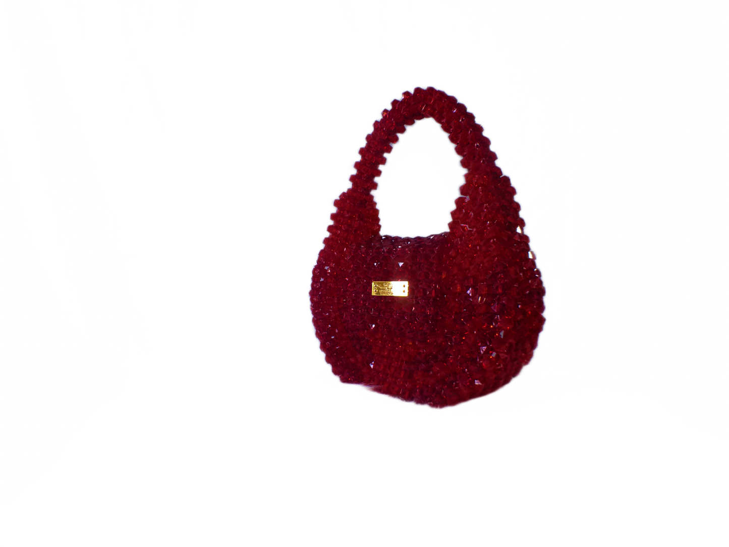 Red Beaded Tote – Handcrafted Summer Handbag