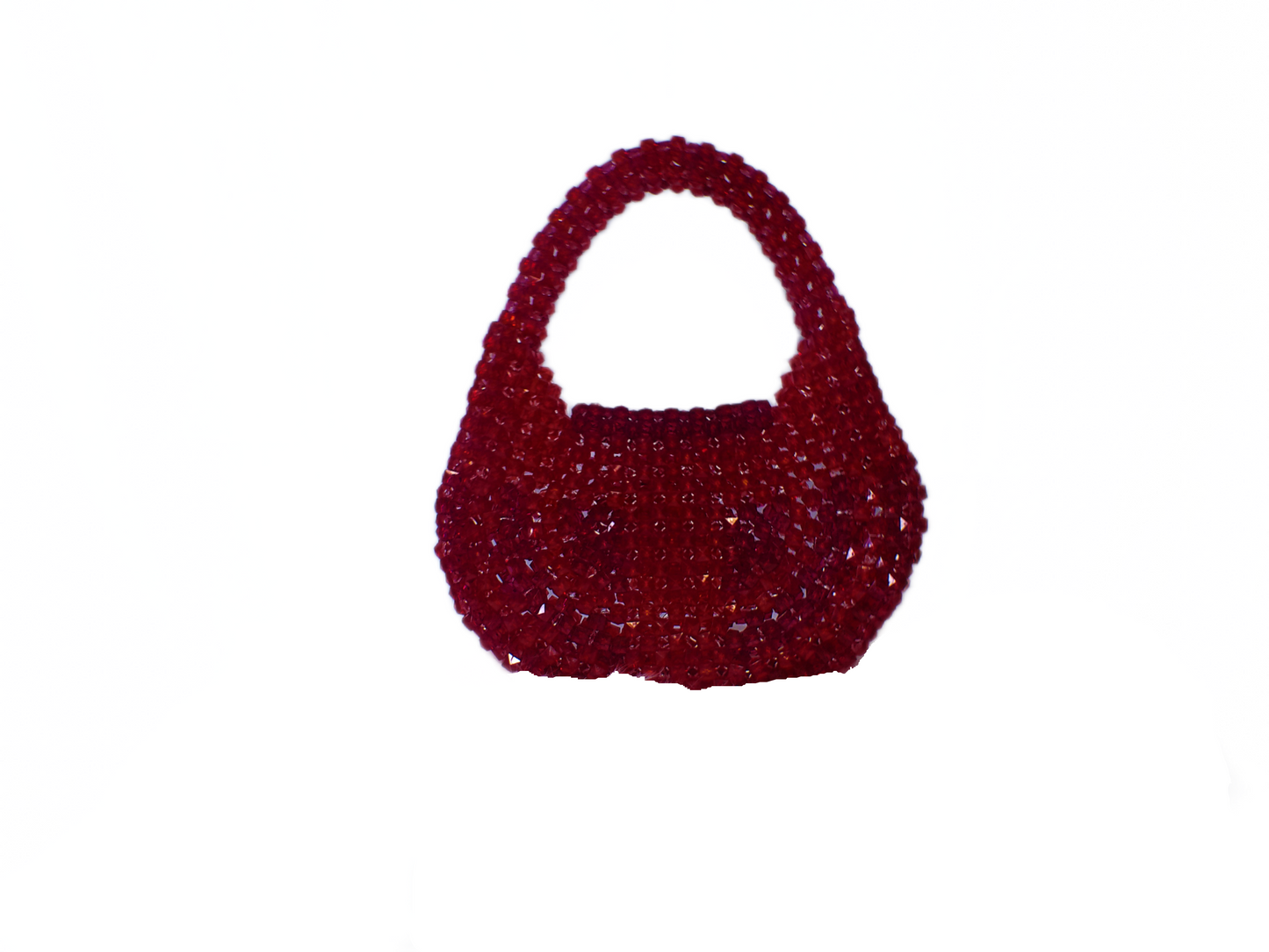 Red Beaded Tote – Handcrafted Summer Handbag