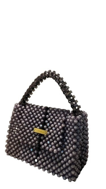 Black and White Beaded Handbag