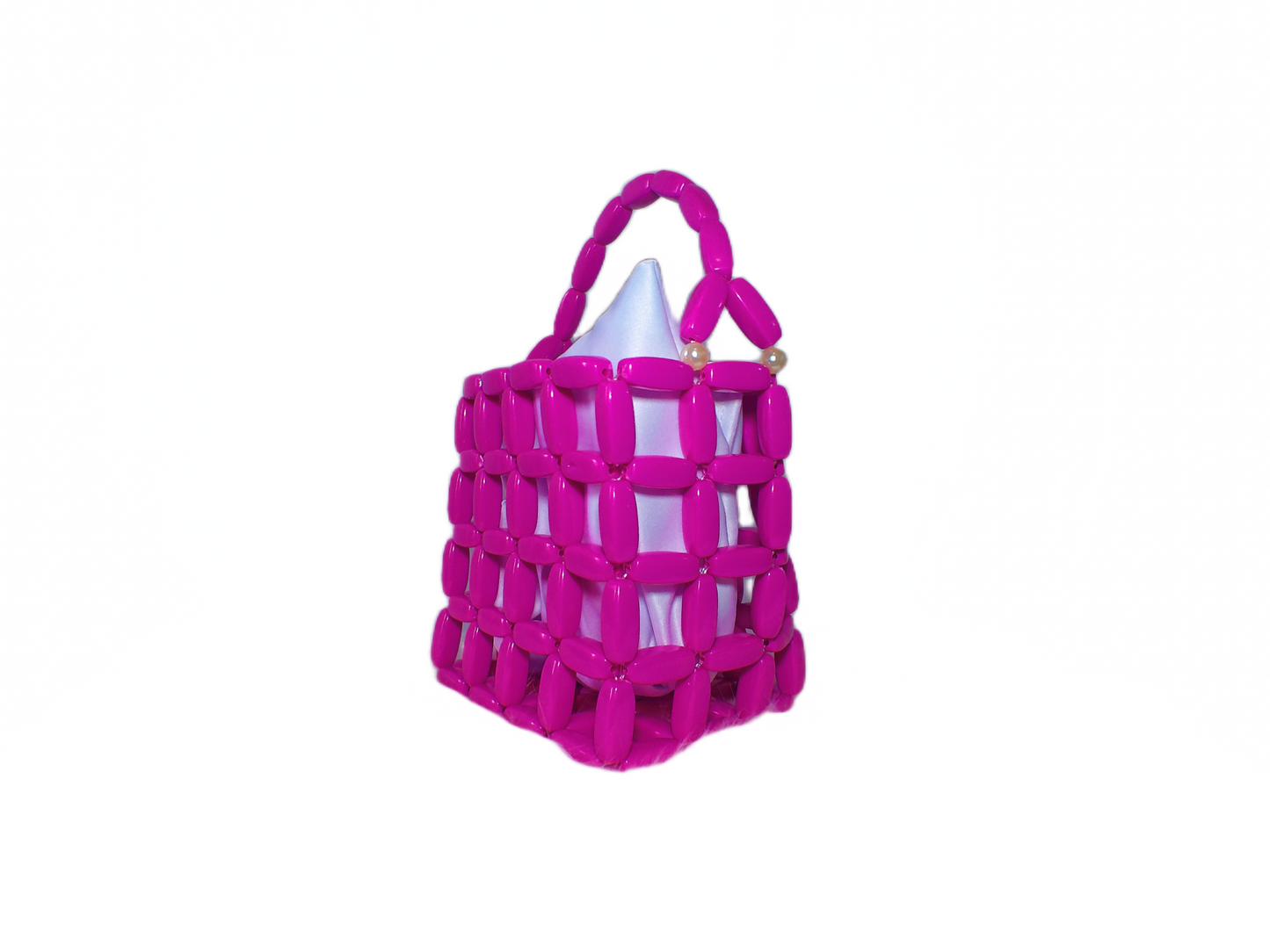 Pink Lattice Tote Summer Handbag