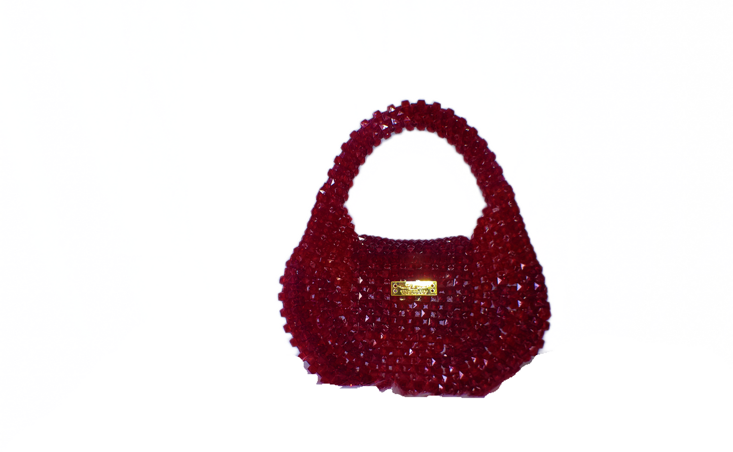 Red Beaded Tote – Handcrafted Summer Handbag