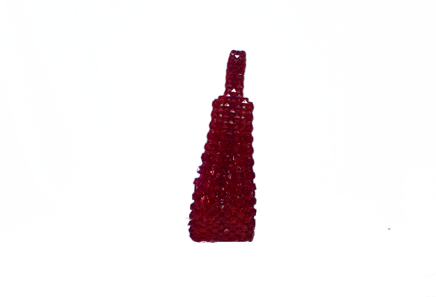 Red Beaded Tote – Handcrafted Summer Handbag